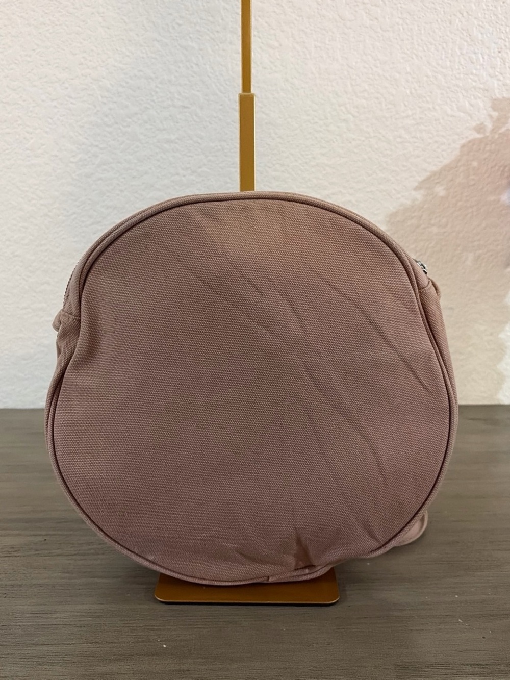 BAGGU Tan Canvas Circle Crossbody Bag